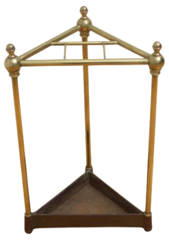 Corner Umbrella Stand In Brass, 1890s