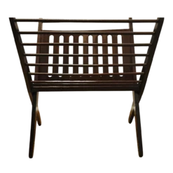 Danish Modern Magazine Stand In Dark Brown Beechwood, 1950s