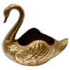 Decorative Swan-Shaped Brass Basket, Italy, 1970s