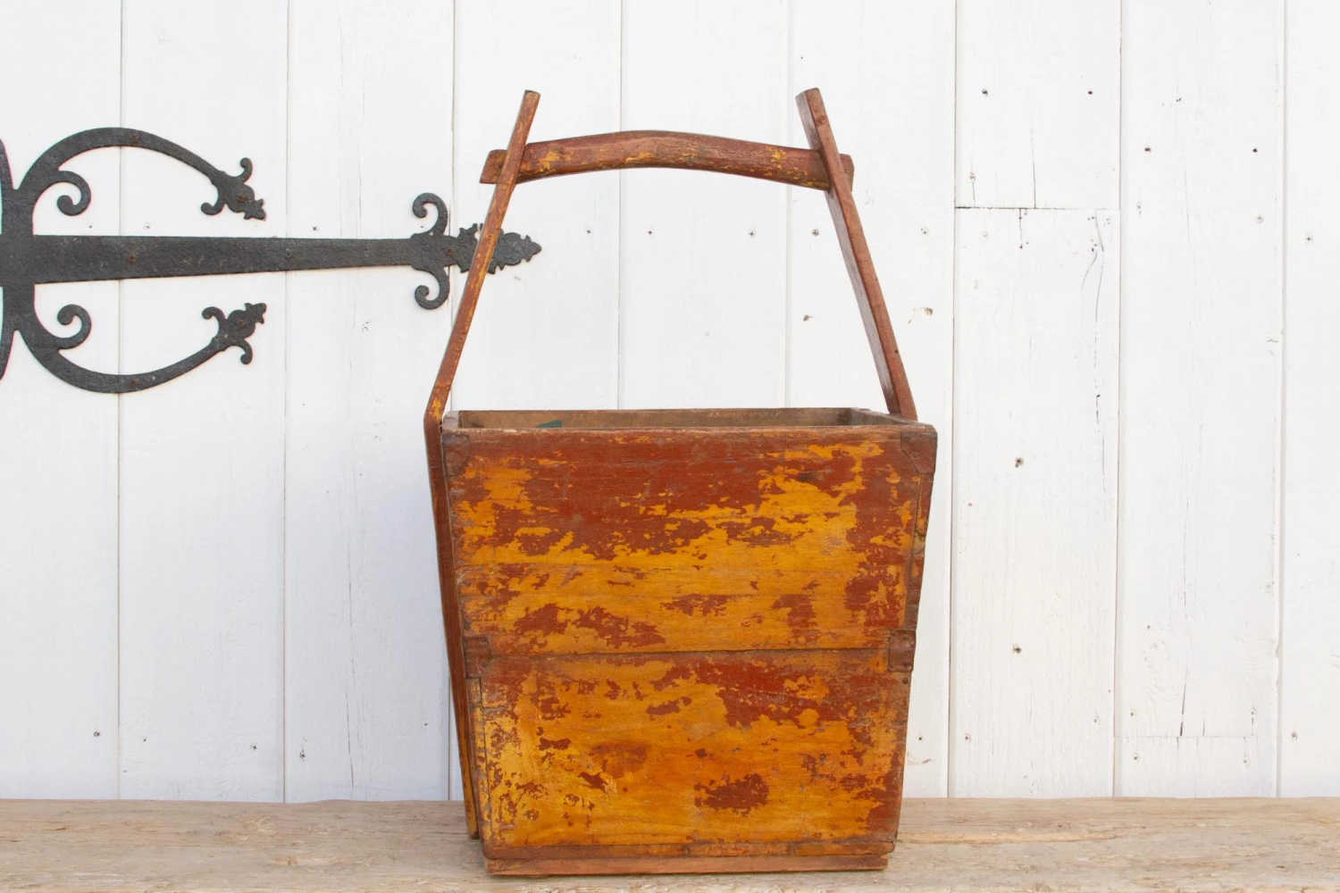 Distressed Wooden Harvest Basket 5 Distressed Wooden Harvest Basket - Image 3