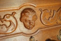 Dutch Oak Carved Cherub Wall Rack With Royal Hooks -CHAIRISH Shop dutch oak carved cherub wall rack with royal hooks 6562