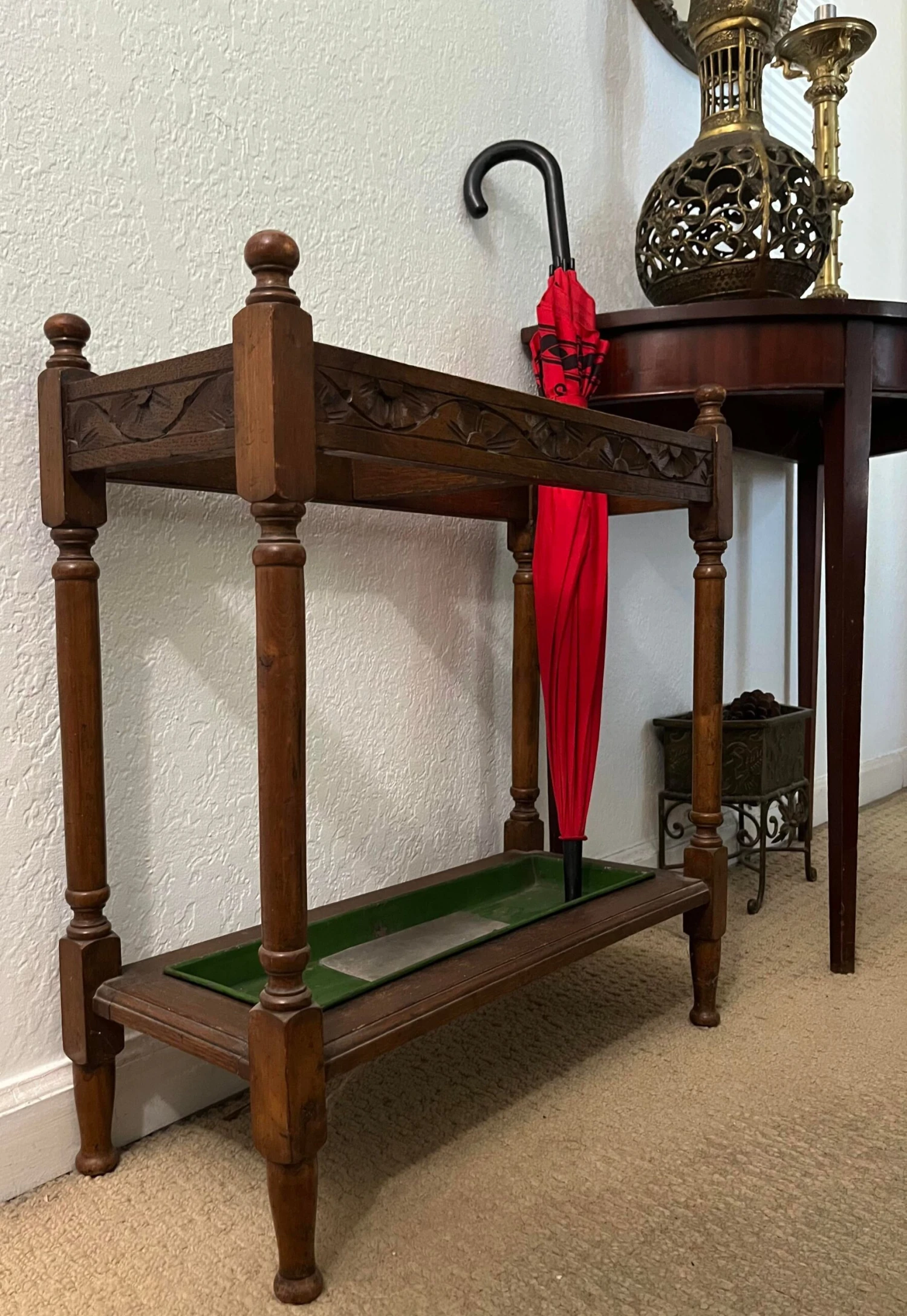 Early 1900s English Oak Umbrella Stand 8 Early 1900s English Oak Umbrella Stand - Image 6