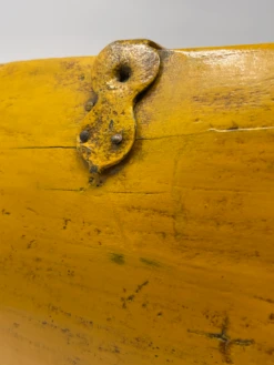 Early 20th Century Chinese Wooden Rice Grain Dou Basket, Yellow Lacquer -CHAIRISH Shop early 20th century chinese wooden rice grain dou basket yellow lacquer 3806