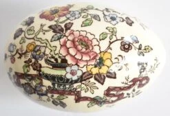 Early 20th Century English Mason's Transferware Egg Trinket Box -CHAIRISH Shop early 20th century english masons transferware egg trinket box 1391