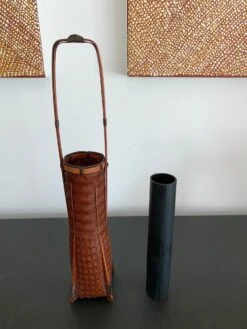 Early 20th Century Japanese Lacquered Ikebana Bamboo Basket -CHAIRISH Shop early 20th century japanese lacquered ikebana bamboo basket 0466