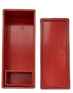 Early 20th Century Taisho Japanese Lacquer Lidded Box Red Cinnamon Black -CHAIRISH Shop early 20th century taisho japanese lacquer lidded box red cinnamon black 3614