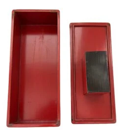 Early 20th Century Taisho Japanese Lacquer Lidded Box Red Cinnamon Black -CHAIRISH Shop early 20th century taisho japanese lacquer lidded box red cinnamon black 3721