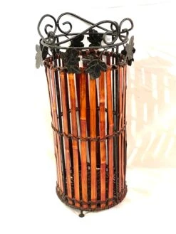 Early 21st Century Bamboo And Metal Umbrella Stand With Grape Vine Edging Design -CHAIRISH Shop early 21st century bamboo and metal umbrella stand with grape vine edging design 0734