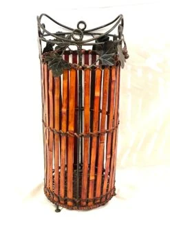Early 21st Century Bamboo And Metal Umbrella Stand With Grape Vine Edging Design -CHAIRISH Shop early 21st century bamboo and metal umbrella stand with grape vine edging design 2780