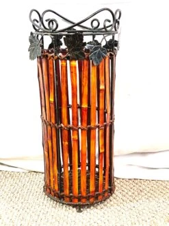 Early 21st Century Bamboo And Metal Umbrella Stand With Grape Vine Edging Design -CHAIRISH Shop early 21st century bamboo and metal umbrella stand with grape vine edging design 3097