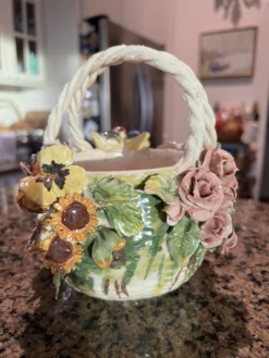 Early Capodimonte Basket Bowl With Applied Flowers And Birds -CHAIRISH Shop early capodimonte basket bowl with applied flowers and birds 8012