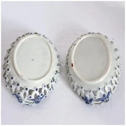 English 1st Period Dr. Wall Worcester Soft Paste Porcelain Pine Cone Oval Baskets - A Pair -CHAIRISH Shop english 1st period dr wall worcester soft paste porcelain pine cone oval baskets a pair 2004