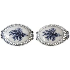 English 1st Period Dr. Wall Worcester Soft Paste Porcelain Pine Cone Oval Baskets - A Pair -CHAIRISH Shop english 1st period dr wall worcester soft paste porcelain pine cone oval baskets a pair 8338