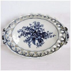 English 1st Period Dr. Wall Worcester Soft Paste Porcelain Pine Cone Oval Baskets - A Pair -CHAIRISH Shop english 1st period dr wall worcester soft paste porcelain pine cone oval baskets a pair 8632