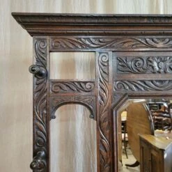 English Antique Wide Mirror Back Carved Hall Stand -CHAIRISH Shop english antique wide mirror back carved hall stand 7890