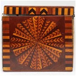 Folk Art Inlaid Parquetry Mixed Wood Star Pattern Desk / Jewelry Box -CHAIRISH Shop folk art inlaid parquetry mixed wood star pattern desk jewelry box 3604