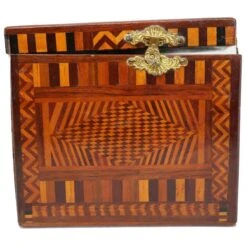 Folk Art Inlaid Parquetry Mixed Wood Star Pattern Desk / Jewelry Box -CHAIRISH Shop folk art inlaid parquetry mixed wood star pattern desk jewelry box 4862