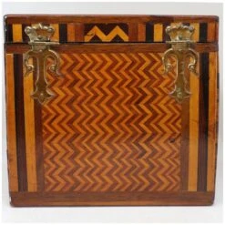 Folk Art Inlaid Parquetry Mixed Wood Star Pattern Desk / Jewelry Box -CHAIRISH Shop folk art inlaid parquetry mixed wood star pattern desk jewelry box 9533