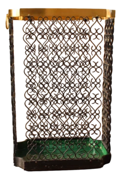 Forged Iron And Brass Iron Umbrella Stand, Italy, 1970s