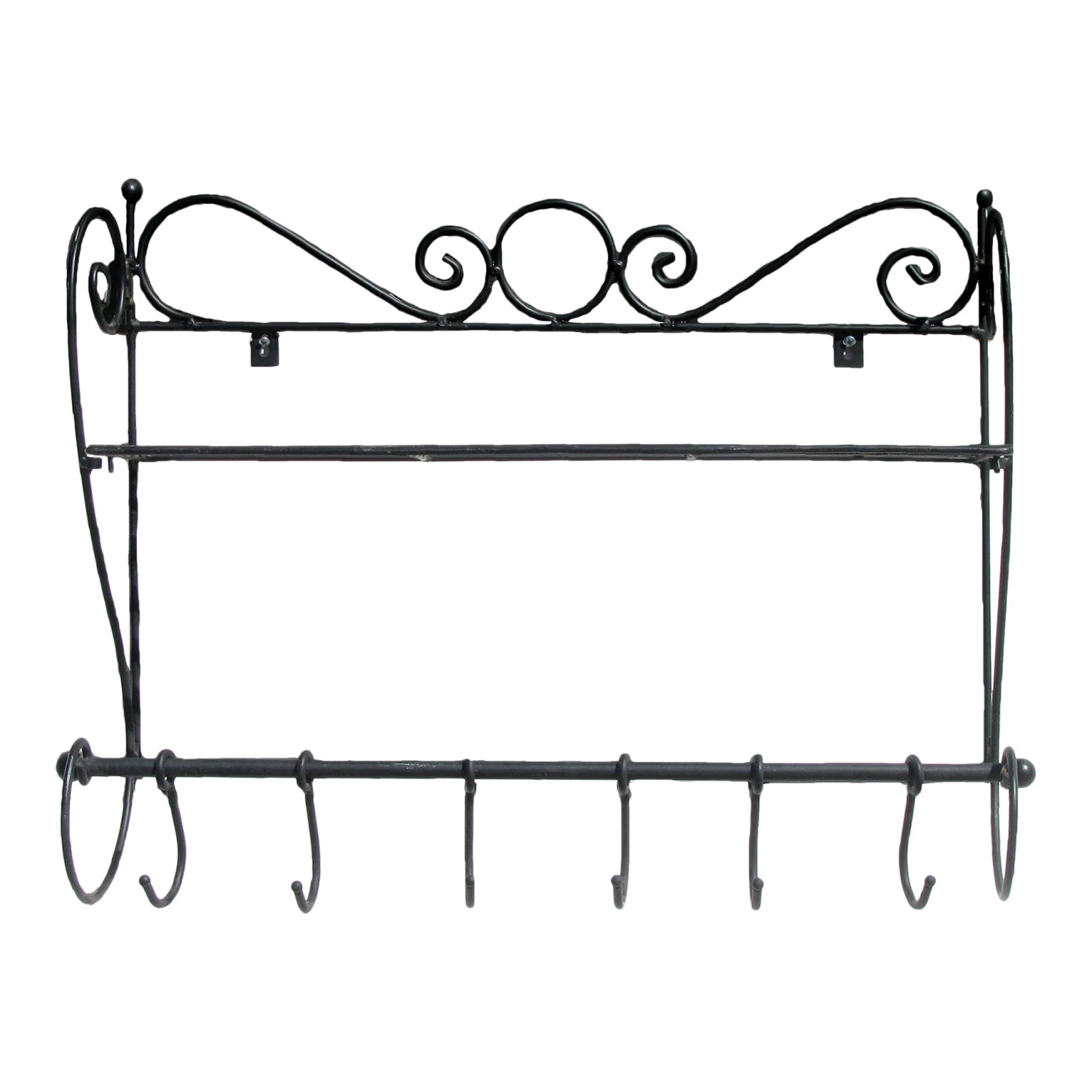 French Style Black Iron Folding Wall Shelf / Hooks / Towel Rack 3 French Style Black Iron Folding Wall Shelf / Hooks / Towel Rack
