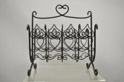 French Style Scrolling Wrought Iron Magazine Rack Stand With Heart -CHAIRISH Shop french style scrolling wrought iron magazine rack stand with heart 6058