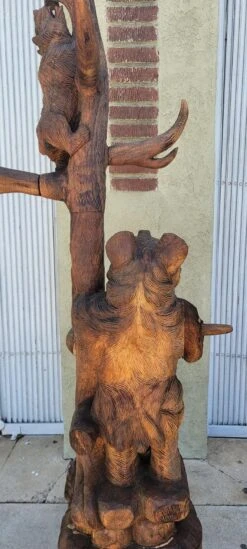Hand Carved Rustic Hat And Coat Tree With Hand Carved Bears -CHAIRISH Shop hand carved rustic hat and coat tree with hand carved bears 2348