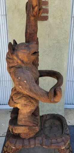 Hand Carved Rustic Hat And Coat Tree With Hand Carved Bears -CHAIRISH Shop hand carved rustic hat and coat tree with hand carved bears 6561