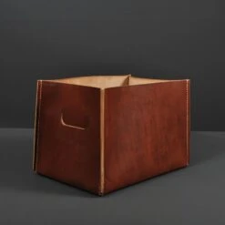 Hand-Crafted Brown Leather & Oak Box Magazine Holder From Sum Furniture -CHAIRISH Shop hand crafted brown leather and oak box magazine holder from sum furniture 4096
