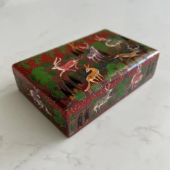 Hand Painted Kashmiri Lacquered Animal Box -CHAIRISH Shop hand painted kashmiri lacquered animal box 0497