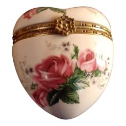 Handpainted Ceramic Heart Shaped Trinket Holder