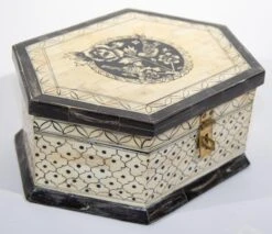 Hexagonal Shape Large Moorish Mughal Raj Decorative Jewelry Box -CHAIRISH Shop hexagonal shape large moorish mughal raj decorative jewelry box 0382