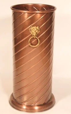Hollywood Regency Brass And Copper Cane Holder / Umbrella Stand -CHAIRISH Shop hollywood regency brass and copper cane holder umbrella stand 9526