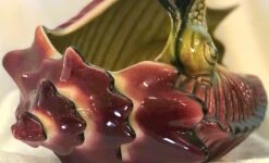 Hull Pottery Ebb Tide Shell Koi Fish Handled Basket Planter -CHAIRISH Shop hull pottery ebb tide shell koi fish handled basket planter 5668