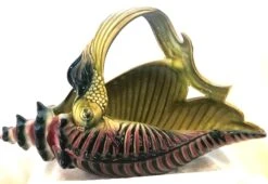 Hull Pottery Ebb Tide Shell Koi Fish Handled Basket Planter -CHAIRISH Shop hull pottery ebb tide shell koi fish handled basket planter 5961