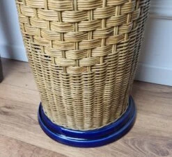 Italian Blue Bamboo Rattan Ceramic Base Umbrella Stand -CHAIRISH Shop italian blue bamboo rattan ceramic base umbrella stand 3997