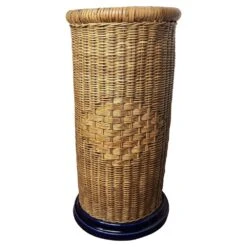 Italian Blue Bamboo Rattan Ceramic Base Umbrella Stand -CHAIRISH Shop italian blue bamboo rattan ceramic base umbrella stand 5094