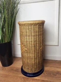 Italian Blue Bamboo Rattan Ceramic Base Umbrella Stand -CHAIRISH Shop italian blue bamboo rattan ceramic base umbrella stand 7104