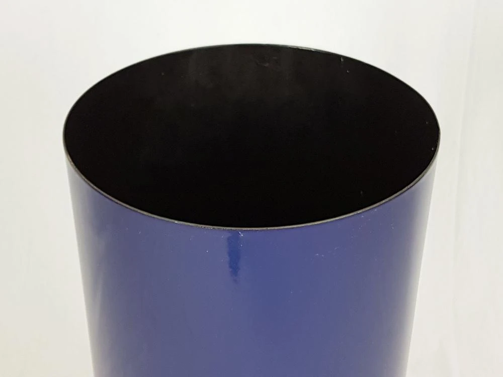 Italian Blue, White & Black Enameled Metal Umbrella Stand, 1960s 7 Italian Blue, White & Black Enameled Metal Umbrella Stand, 1960s - Image 5