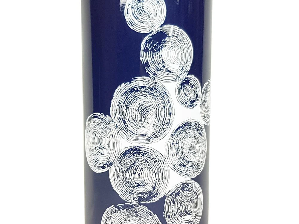 Italian Blue, White & Black Enameled Metal Umbrella Stand, 1960s 4 Italian Blue, White & Black Enameled Metal Umbrella Stand, 1960s - Image 2