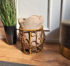 Italian Bohemian French Riviera Bamboo And Rattan Basket, 1960s -CHAIRISH Shop italian bohemian french riviera bamboo and rattan basket 1960s 1956