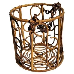 Italian Bohemian French Riviera Bamboo And Rattan Basket, 1960s -CHAIRISH Shop italian bohemian french riviera bamboo and rattan basket 1960s 2143