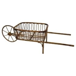 Italian Bohemian French Riviera Magazine Wheelbarrow In Bamboo And Rattan, 1960s -CHAIRISH Shop italian bohemian french riviera magazine wheelbarrow in bamboo and rattan 1960s 3929