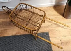 Italian Bohemian French Riviera Magazine Wheelbarrow In Bamboo And Rattan, 1960s -CHAIRISH Shop italian bohemian french riviera magazine wheelbarrow in bamboo and rattan 1960s 4221