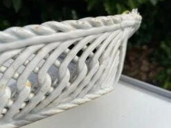 Italian Flower Pattern Ceramic Basket, 1960s -CHAIRISH Shop italian flower pattern ceramic basket 1960s 8463