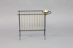 Italian Newspaper Rack In Metal With Brass Ashtray, 1950 -CHAIRISH Shop italian newspaper rack in metal with brass ashtray 1950 8917