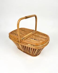 Italian Picnic Basket In Bamboo And Rattan, 1960s -CHAIRISH Shop italian picnic basket in bamboo and rattan 1960s 0486
