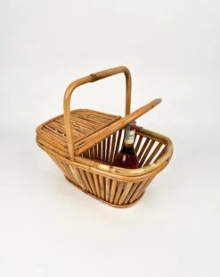 Italian Picnic Basket In Bamboo And Rattan, 1960s -CHAIRISH Shop italian picnic basket in bamboo and rattan 1960s 4818