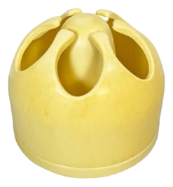 Italian Space Age Pistil Shape Light Yellow Plastic Umbrella Stand, 1970s