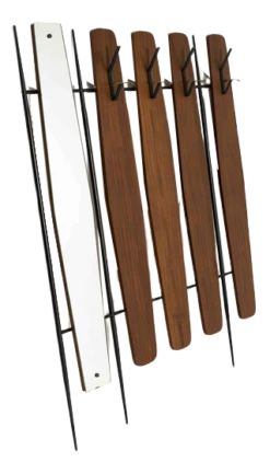 Italian Vintage Coat Rack With Mirror In The Style Of Osvaldo Borsani, 1950s Italy