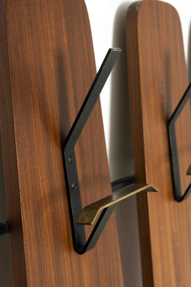 Italian Vintage Coat Rack With Mirror In The Style Of Osvaldo Borsani, 1950s Italy 8 Italian Vintage Coat Rack With Mirror In The Style Of Osvaldo Borsani, 1950s Italy - Image 6